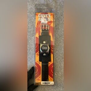 Guns & Roses Triple Wide Leather Band Watch